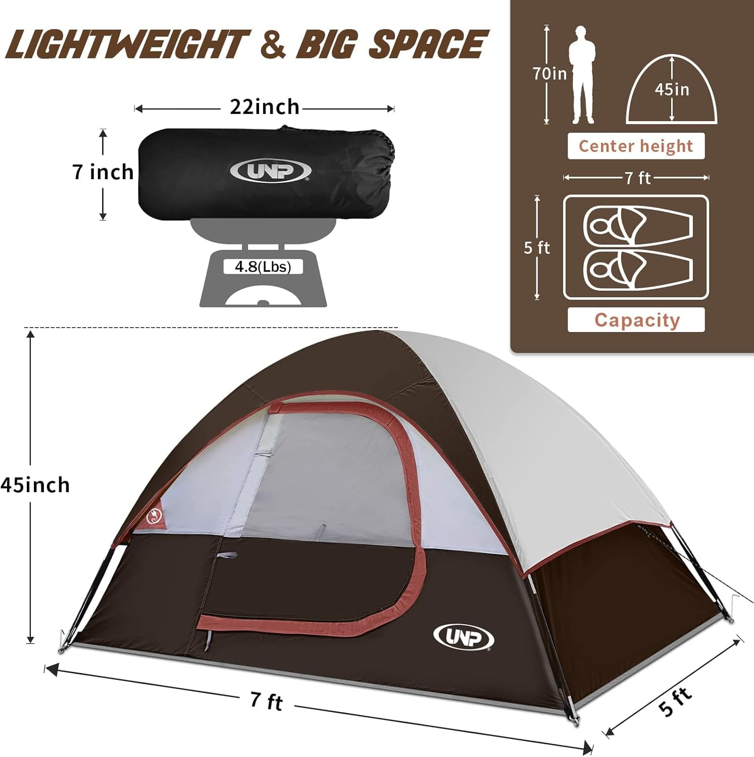 Camping Tent 2 Person, Waterproof Windproof Tent with Rainfly Easy Set up-Portable Dome Tents for Camping… - Image 3