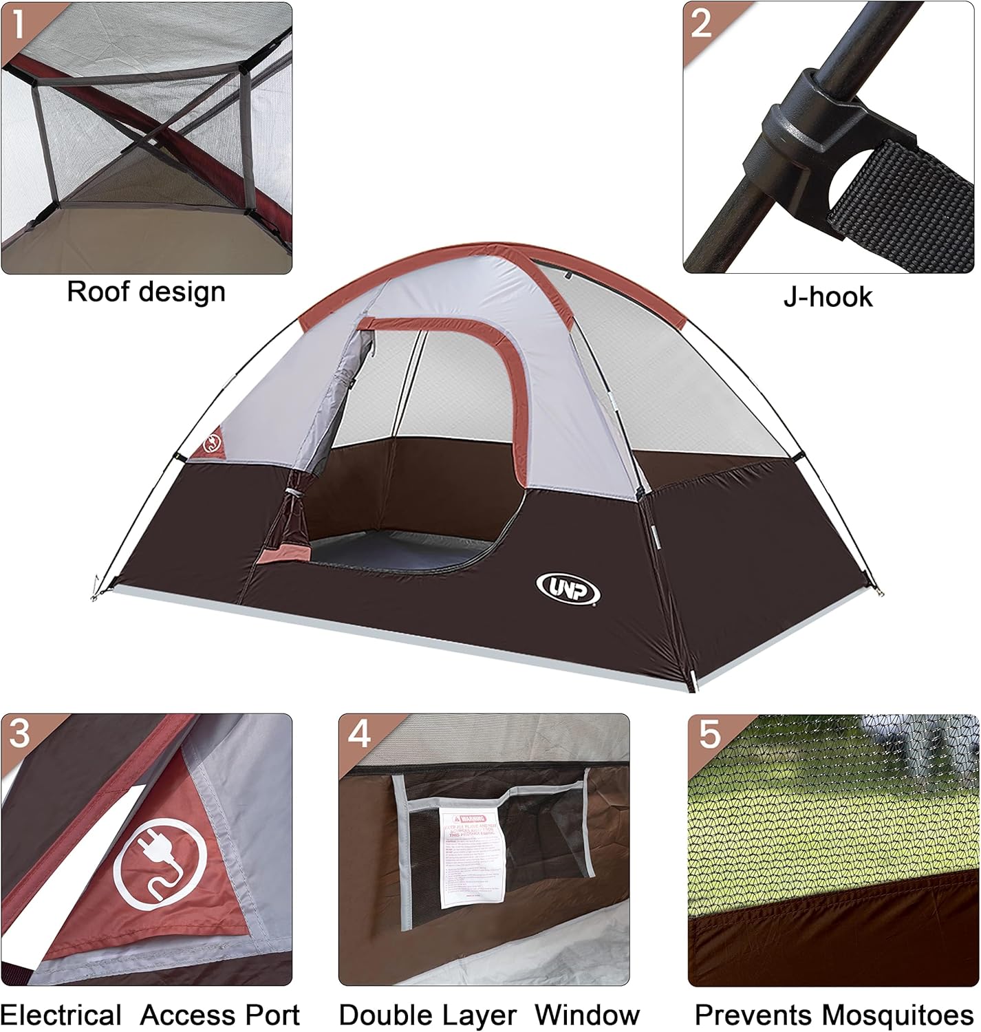 Camping Tent 2 Person, Waterproof Windproof Tent with Rainfly Easy Set up-Portable Dome Tents for Camping… - Image 6