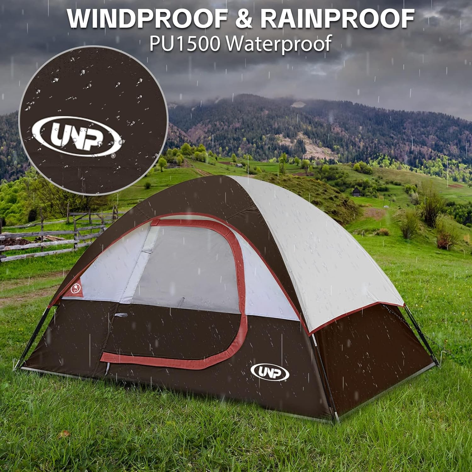 Camping Tent 2 Person, Waterproof Windproof Tent with Rainfly Easy Set up-Portable Dome Tents for Camping… - Image 7