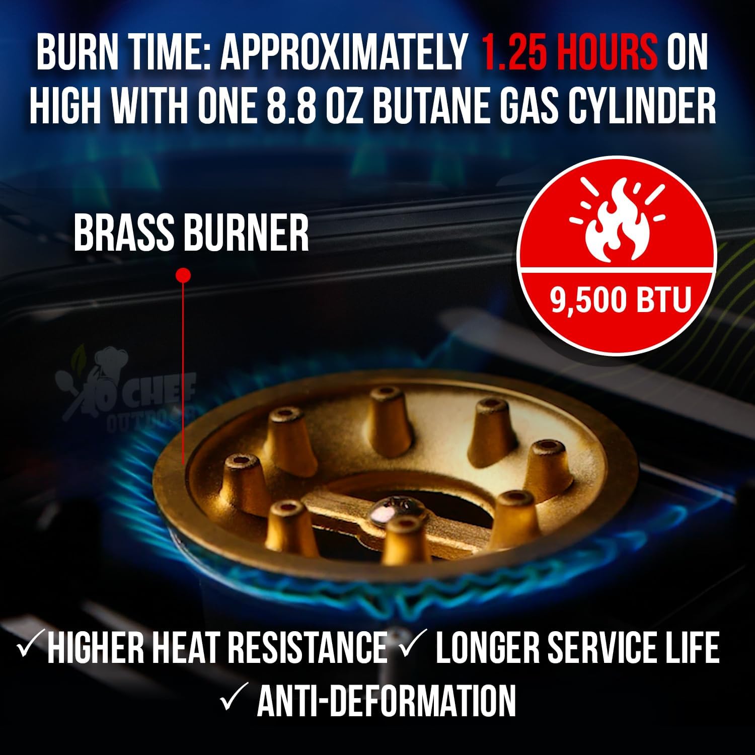 JoChef Butane Camping Stove - 9,500 BTU Portable Gas Stove - Image 3