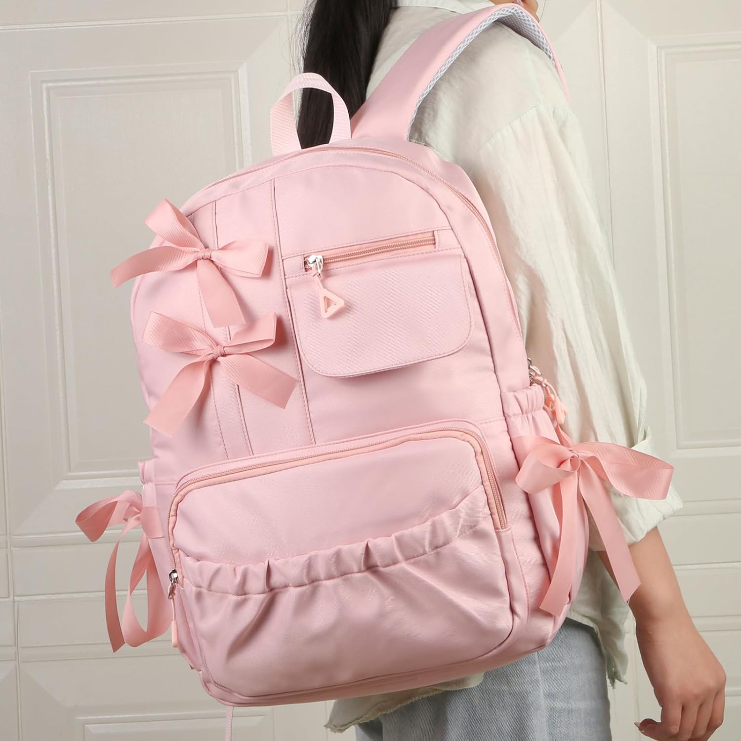 Phaoullzon Girls Backpack with Bow for School Coquette Bookbag Kawaii Dance Bag - Image 2