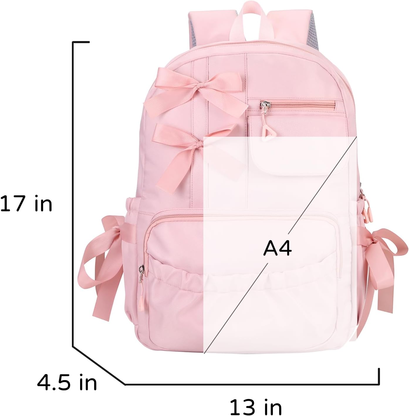 Phaoullzon Girls Backpack with Bow for School Coquette Bookbag Kawaii Dance Bag - Image 3