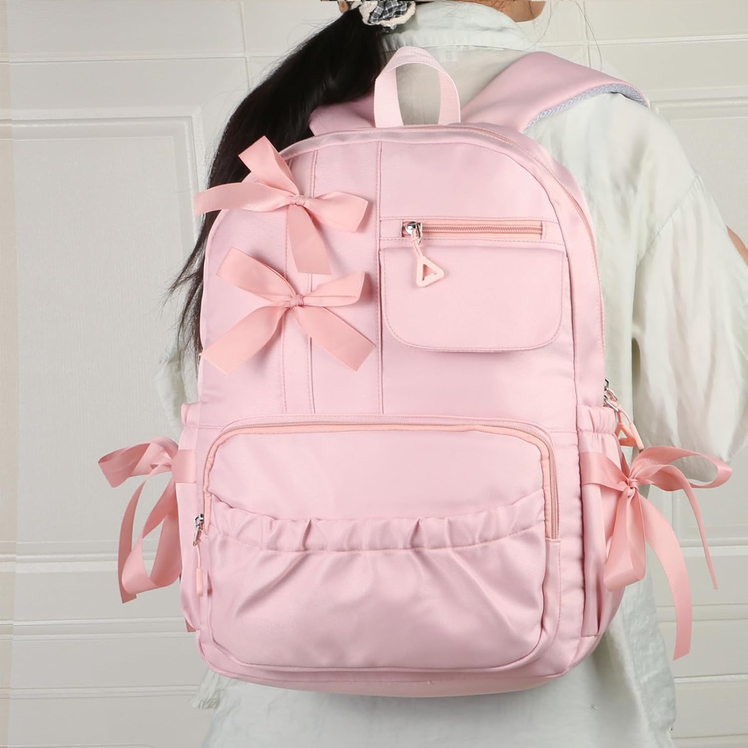 Phaoullzon Girls Backpack with Bow for School Coquette Bookbag Kawaii Dance Bag - Image 7